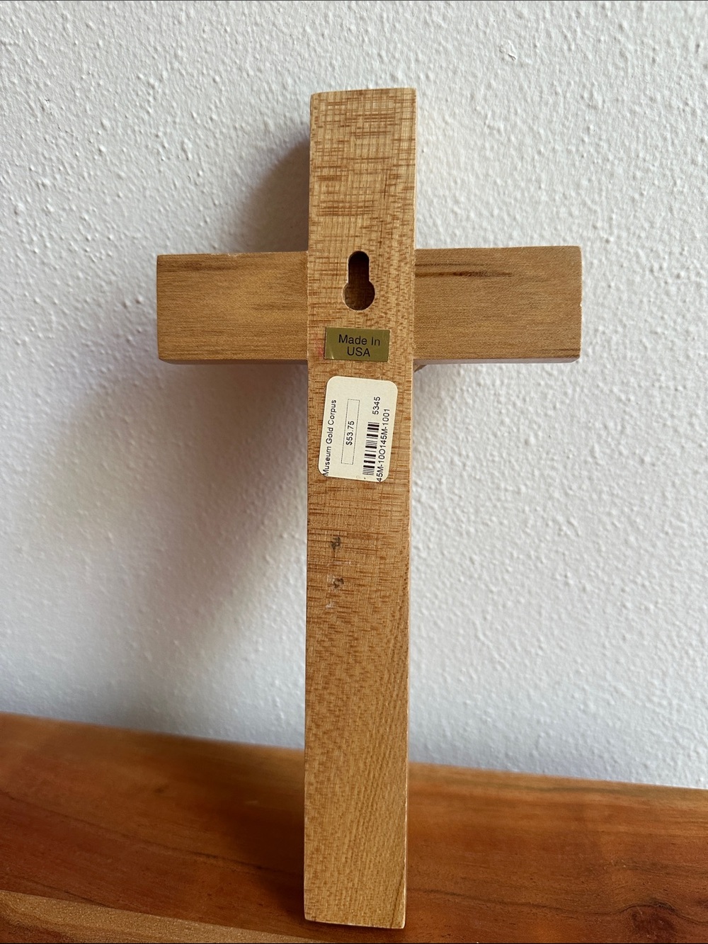 Wooden Wall Crucifix with Gold-tone Corpus - Picture 2 of 4